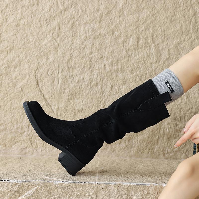 Krazing Pot Cow Suede Nubuck Осенне-зимние туфли на среднем каблуке Ботинки Chelsea — фото 5