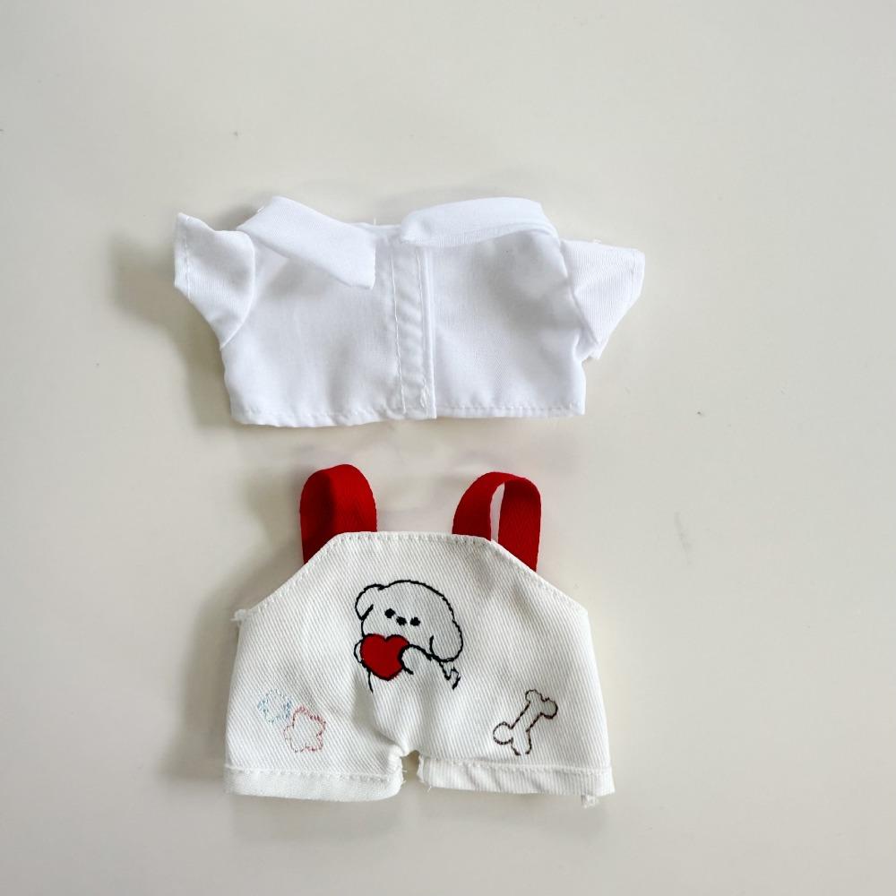 

Одежда для куклы Labubu, комбинезон и рубашка щенка, набор 17 см, одежда для плюшевых кукол, детский подарок белый