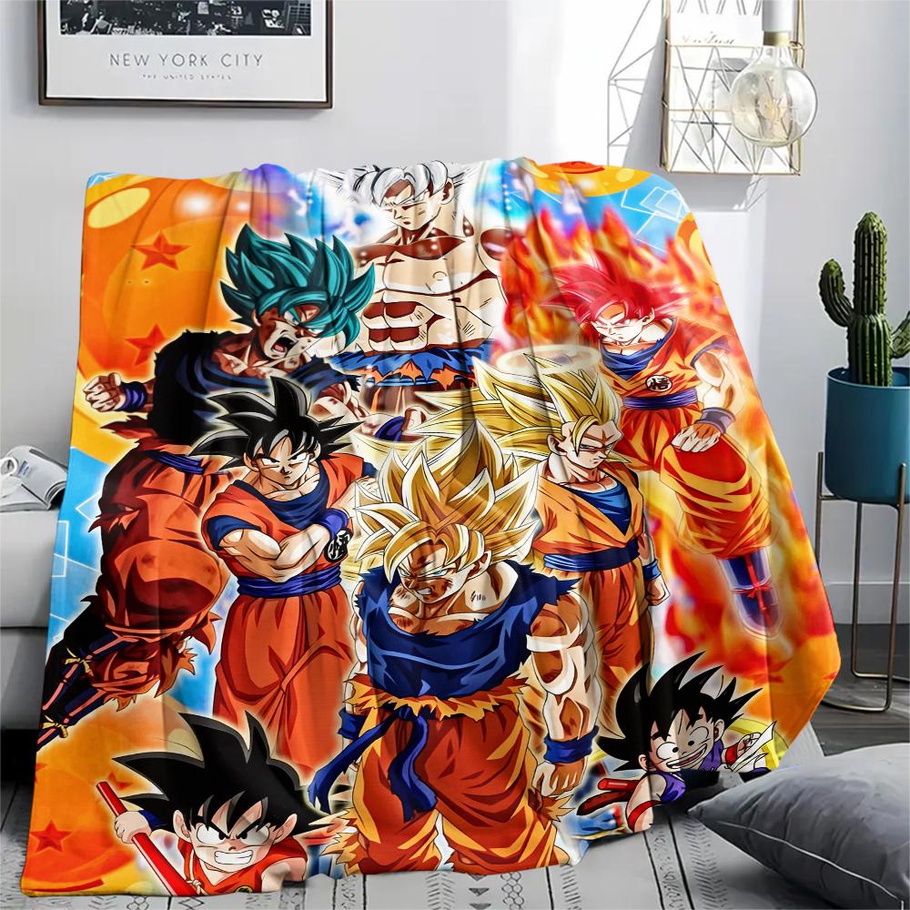 Flanelová deka s motivem Dragon Ball, Vysoce kvalitní, Pohodlná pro všechna roční období, Domácí dekorace, Teplo a pohodlí, Perfektní jako dárek.