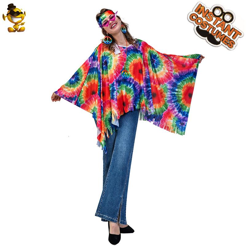 Halloween adult big girl's various retro hippie capes' women's hippie party costumes