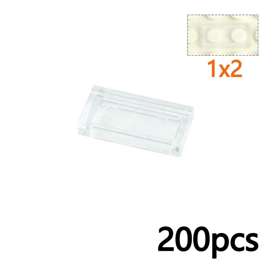 DIY Transparent Clear Building Blocks Smooth Thin Bricks Compatible with Leading Brands