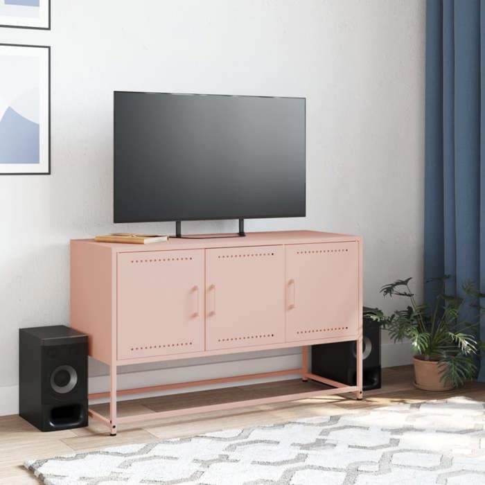 VidaXL TV Cabinet Pink 100.5x39x60.5 Cm Steel, TV Stand, TV Buffet, Media Unit, TV Bench, Hi-fi Cabinet, Center of 846477