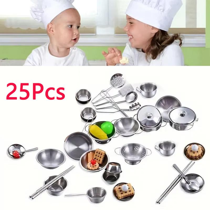 Non-Toxic 25Pcs Kitchen Set Pretend Play Simulated Kitchen Mini Toy Children Role Playset Cooking Set Educational Gift For Kids Children