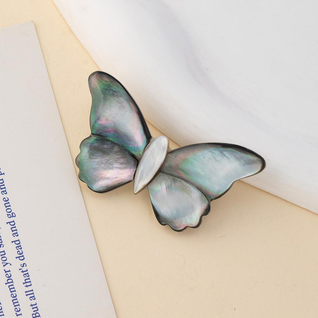 Shell Butterfly Brooch Handmade Craft With Dual Use For Fashion Accessories