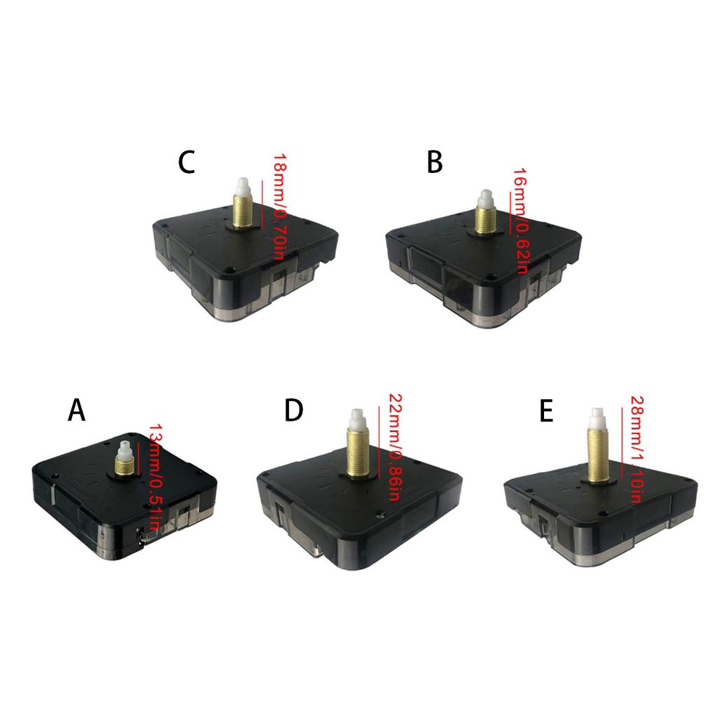 Kvarts Klokkeverk for Veggklokke Stille Superstille Verk for Selvmontering 13-28mm Aksel Batteridrevet