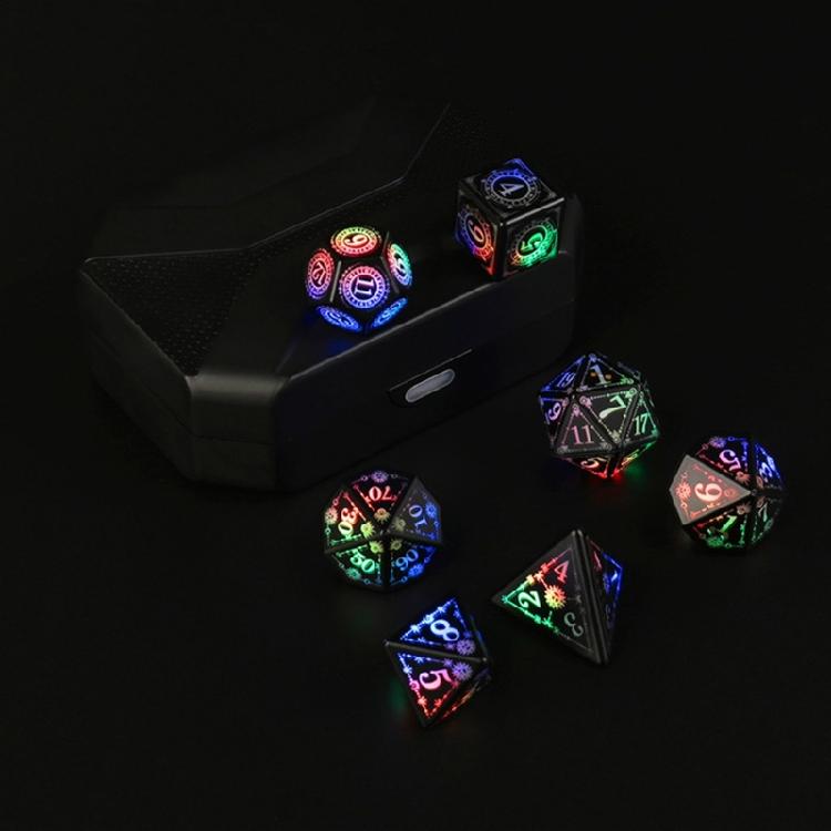 7 Pcs Polyhedral Dices Rechargable LED Dices Role Playing Game Accessories
