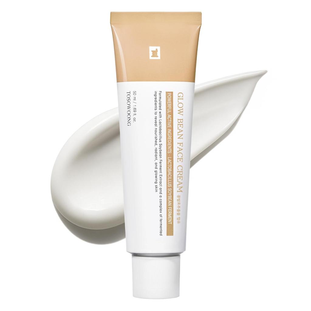 TOSOWOONG Glow Soy Face Moisturizing Cream with Fermented Hyaluronic and and Glowing for Dry and Combination by Korean Skincare Cosmetics Cream, 50ml,