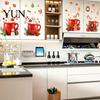 Waterproof Vinyl Kitchen Stickers 2Pcs Christmas Hot Drinks Wall for Cabinets, Self-Adhesive Art Holiday Fridge Decorations Decor, Removable