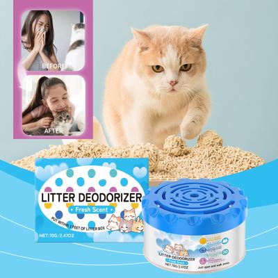 Katzenstreu-Deodorant, frischer Duft, Katzenstreu-Deodorant-Gel in Dosen, Katzentoilette, Haustier-Erfrischer, 70 g