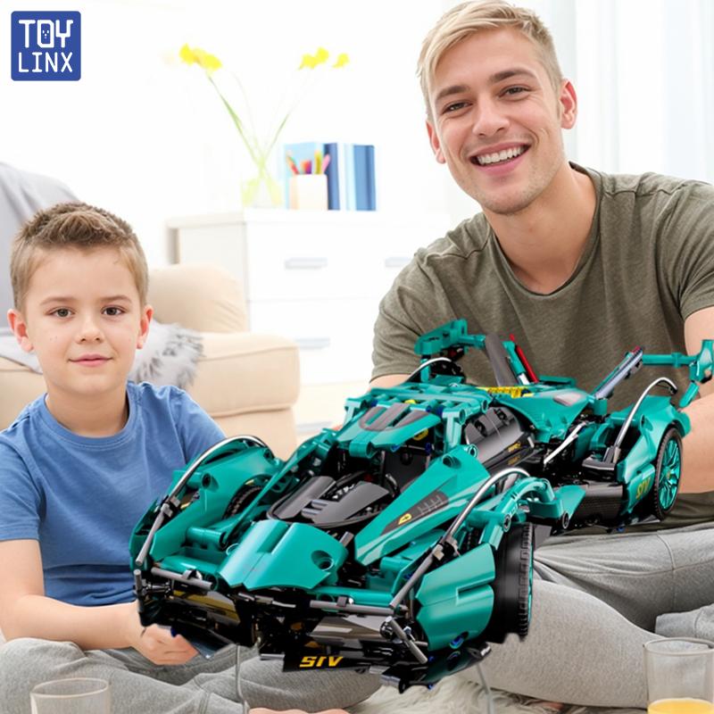 981 stuks bouwblokken voor sportauto's, speelgoed voor jongens of volwassenen, set 1:1:14 schaalmodel auto bouwset speelgoed kerst- en Halloweencadeaus