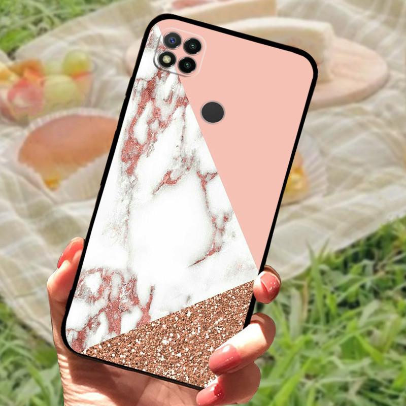 Pour Redmi 9C NFC Coque Mode Luxe Silicone Arrière de Téléphone Pour Xiaomi Redmi 9A 9C 9T Étuis Souples Anti-Choc Fundas Pare-chocs