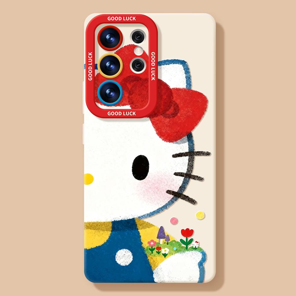 Big Face Cat Mobile Phone Case Is Suitable for Samsung GalaxyS26 Silicone S25ultra with Lanyard S24 + Cartoon S23 Set