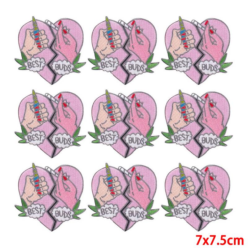 10 Pcs/lot Wholesale Embroidery Patch Iron On Patches For Clothing Patches On Clothes Jackets Decor Applique Sew Supplies