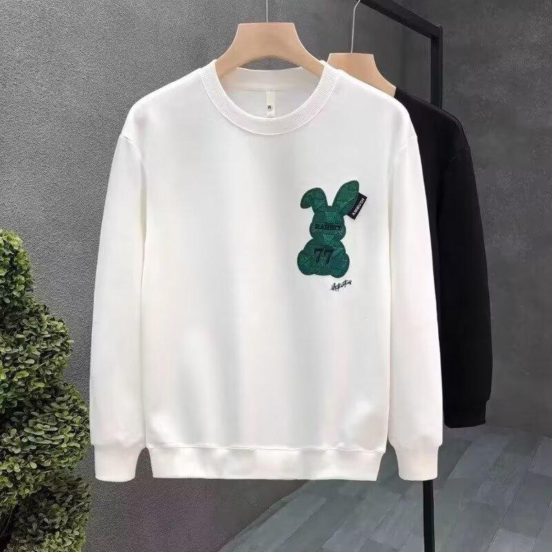 Printed Autumn Winter Sweater Men's Spring and Autumn Korean Style New round Neck Loose Long Sleeve Bottoming Top Chic Hong Kong Style Trendy