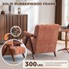 Bouclé Seating Furniture with Wooden Frame, Armchair for Living Room, Bedroom, Rust Red