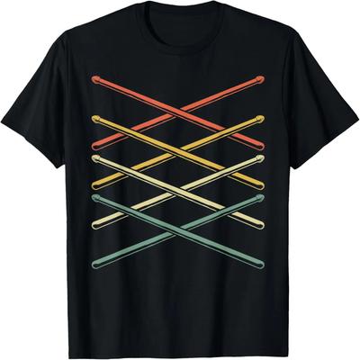 Retro Drumsticks Percussion Music Drummer Gift Drums T-Shirt