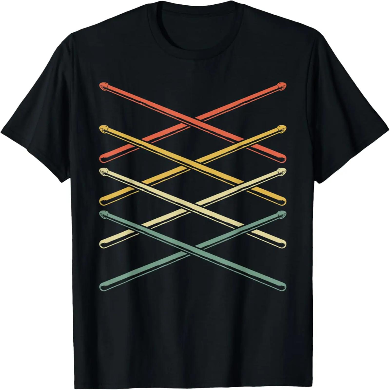 Retro Drumsticks Percussion Music Drummer Gift Drums T-Shirt S