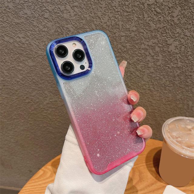 

Сияющий градиентный блестящий чехол для телефона для Iphone 14 13 12 11 Pro Max 14 Plus 14pro противоударный прозрачный силиконовый бампер 2 в 1 For iPhone 14Pro Max