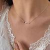 Elegante Damen S925 Sterlingsilber Perlenanhänger Halskette - Leichte Luxus Schlüsselbeinkette