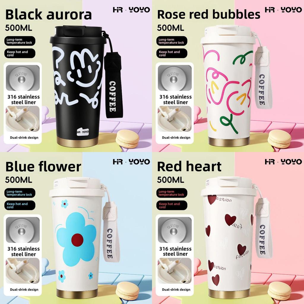 Insulated Travel Mug With Leakproof Lid And Straw For Outdoor Activities