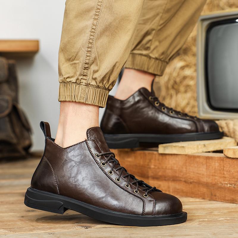 Man's Shoes Man for Work Men's Classic Fashion Flat Ankle Boots Mens Lace Up Winter Footwear Male Sneakers Men 2024 New Shoes