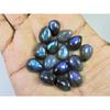 10X10MM Natural Labradorite Blue Fire Pear Cabochon Loose Gemstone 15Pcs Lot C-1107