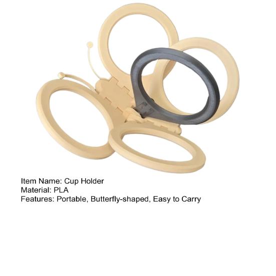 Foldable Drink Carrier Butterfly 4-Cup Drink Holder Reusable Cup Carrier Portable Cup Holder for Coffee Tea Beer Parties