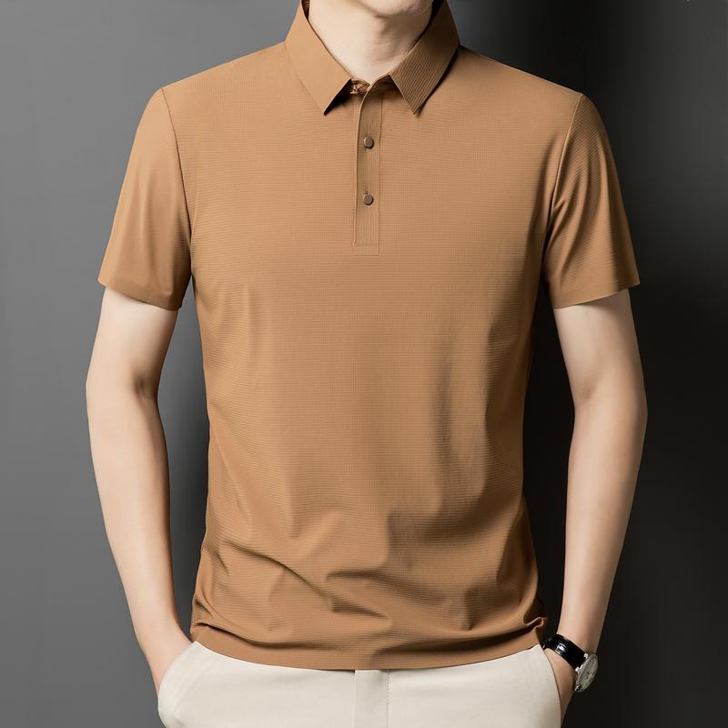 Ice Silk POLO Shirt Short-sleeved T-shirt Casual Polo Shirt T-shirt