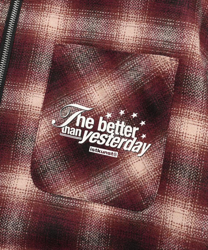 Istkunst Plaid Flannel Zip Jacket_Red(Ik2Dfmb908A)