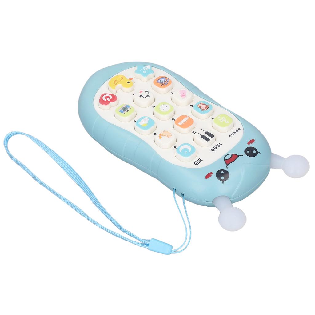 Music Phone Toy Volume Adjustable Soft Wear Resistant Educational Music Teething Toy Gift Blue