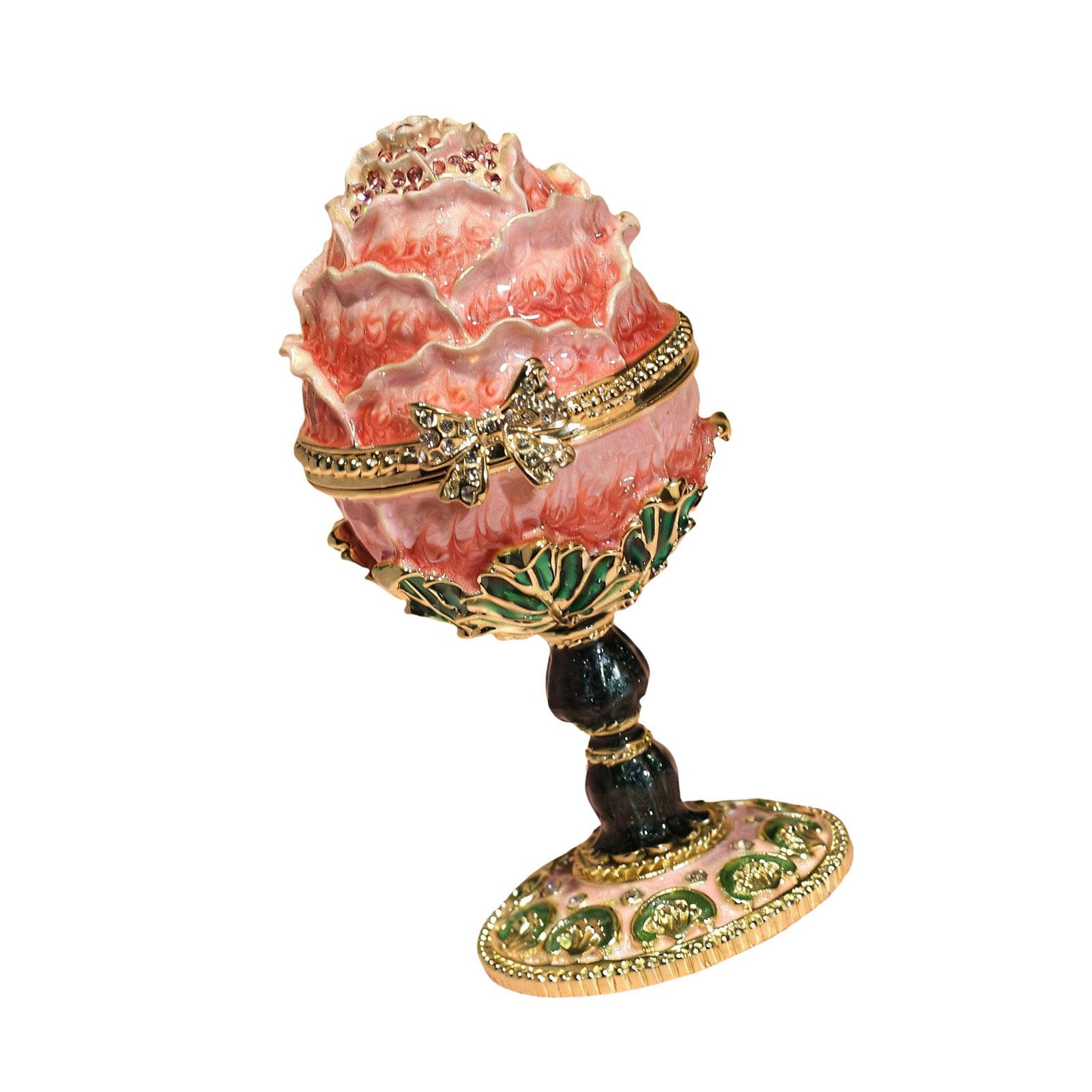 

Decorative Alloy Easter Eggs Container With Sturdy Construction Ideal For Jewelry Display And Home Decoration розовый