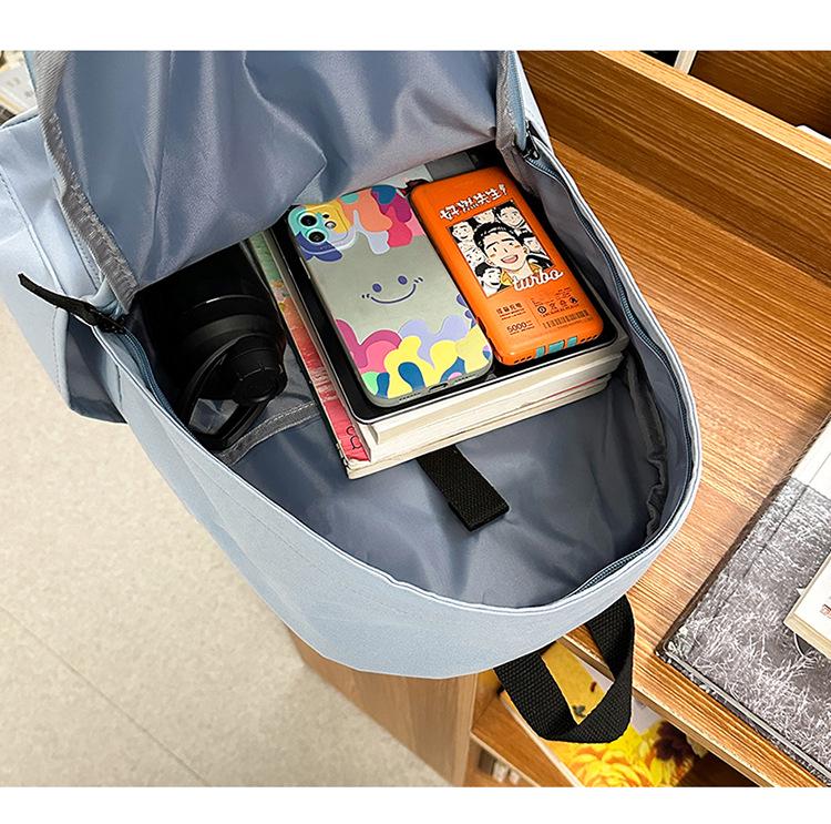 Large Capacity Lightweight Solid Color Backpack for College & High School Students