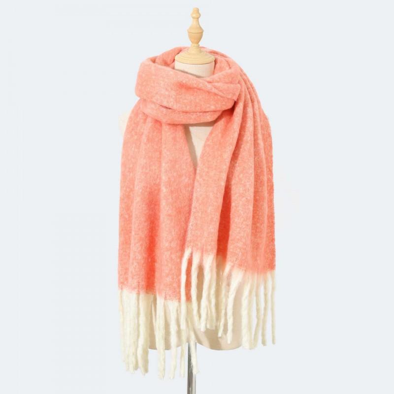 Faux Mohair Thick Knit Scarf Soft Warm Solid Color Women Men Fashion Casual Winter