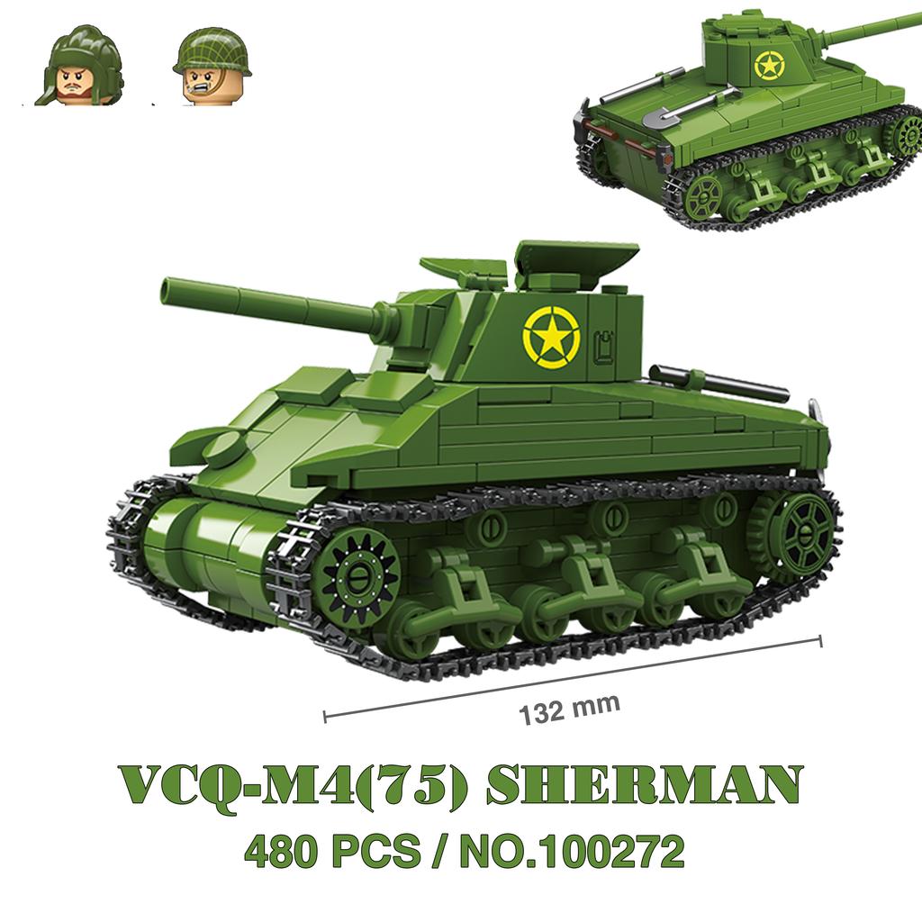 Military Tanks Stuart SdKfz251 PanzerVI Sherman US Army Quan Guan WW2 Soldier Figure Model Building Block Brick Kid Children Toy