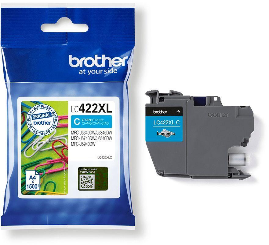 Cartouche LC422XLC - BROTHER - Cyan - 1500 p - Pour Business Smart MFC-J5340DW, MFC-J5345DW, MFC-J5740DW, MFC-J6540DW et