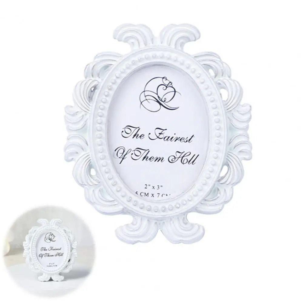 Oval Baroque Frame Resin Material Picture Holder Exquisite Oval Photo Frame  Party Layout