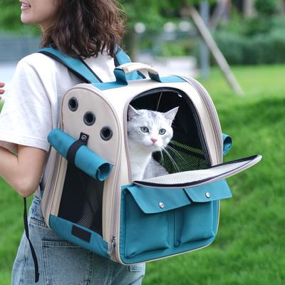 Haustier-Rucksack, tragbarer Outdoor-Träger für Katzen und kleine Hunde, faltbar, belüftetes Design, großer Rucksack für Katzen und Hunde
