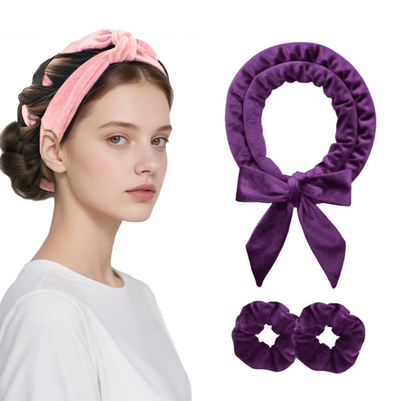 Heatless curling iron hair tie streamer coiler hairdressing big wave sleep gift box set