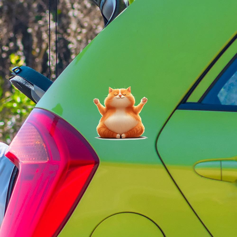 Cartoon Sleeping Kitten Glass Car Beautification Decoration Stickers