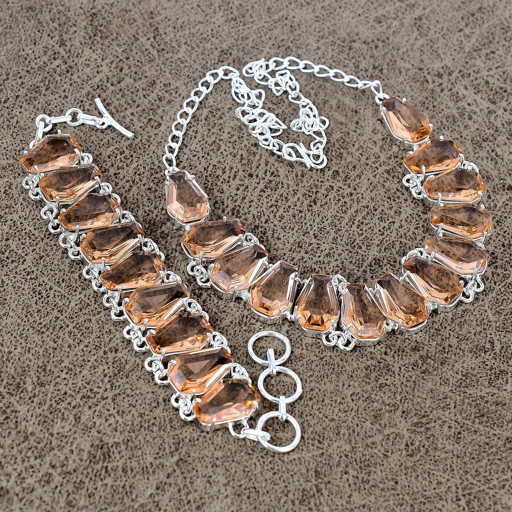 

Morganite Gemstone Handmade 925 Sterling Silver Jewelry Set KKG-444