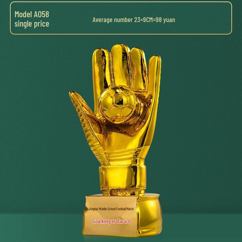 Custom Crystal Football Trophy - 2025 Golden Boot Top Scorer Award (Extra Large)