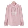 Pullover Chiffon Embroidered Tray Retro Shirt Women's Long-sleeved Chinese Style Top