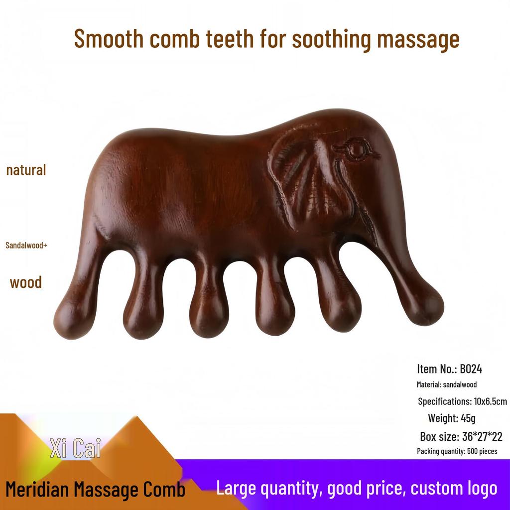 Sandelholz Meridian Massagekamm, Natürlicher Gesundheits-Holzkamm für Männer & Frauen, Akupunkturpunkt-Therapie für zu Hause.