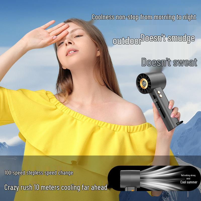Portable High-Speed Mini USB Handheld Fan with Digital Display - Strong Wind and Long Battery Life