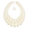 European and American exaggerated fashion imitation pearl short multi-layer collarbone chain, simple fashion necklace jewelry 6420