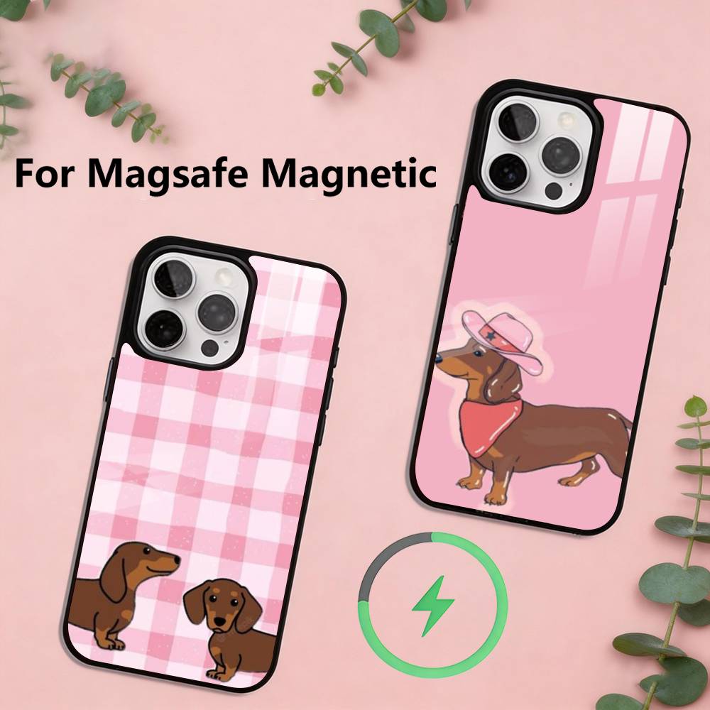 Cute Dachshunds Phone Case For iPhone17,16,15,14,13,12,11 Plus,Pro Magnetic For Magsafe Wireless Charging