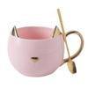 Süßes Katzen-Keramik-Tassenset mit Löffel