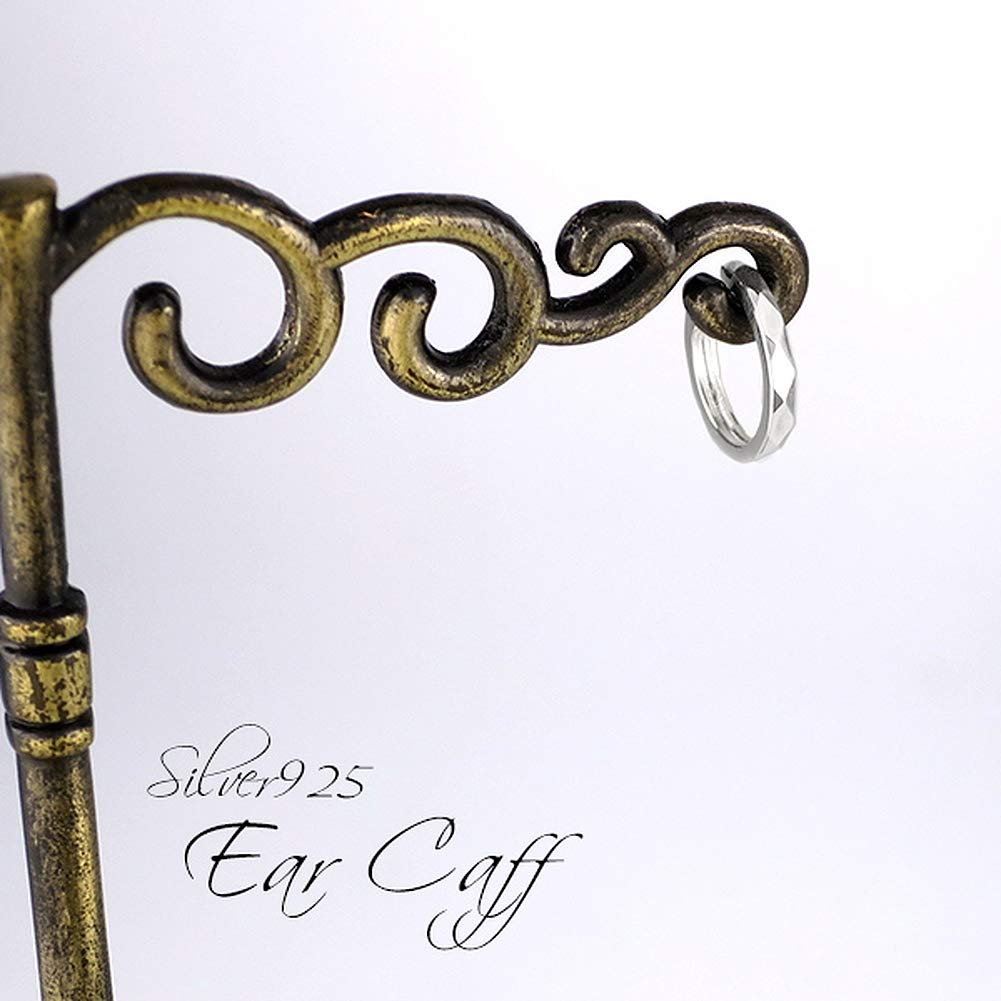 Shinjuku Gin No Kura Diamond Cut Silver 925 Ear Cuff (Single Ear) Slim Ear Cuff Non-Pierced Earrings Ear Clip