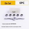 High-Speed Steel Taps & Dies Set: 5, 6, 7, 9-Piece with Tap Wrench and Threading Drill Bits.