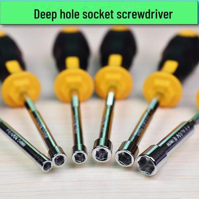 Sechskant-Schraubendreher und Schraubenschlüssel-Set für tiefe Löcher: Innen- und Außensechskant, 5mm-10mm, mit Filterelement-Verlängerung für Computergehäuse-Kupfersäule.